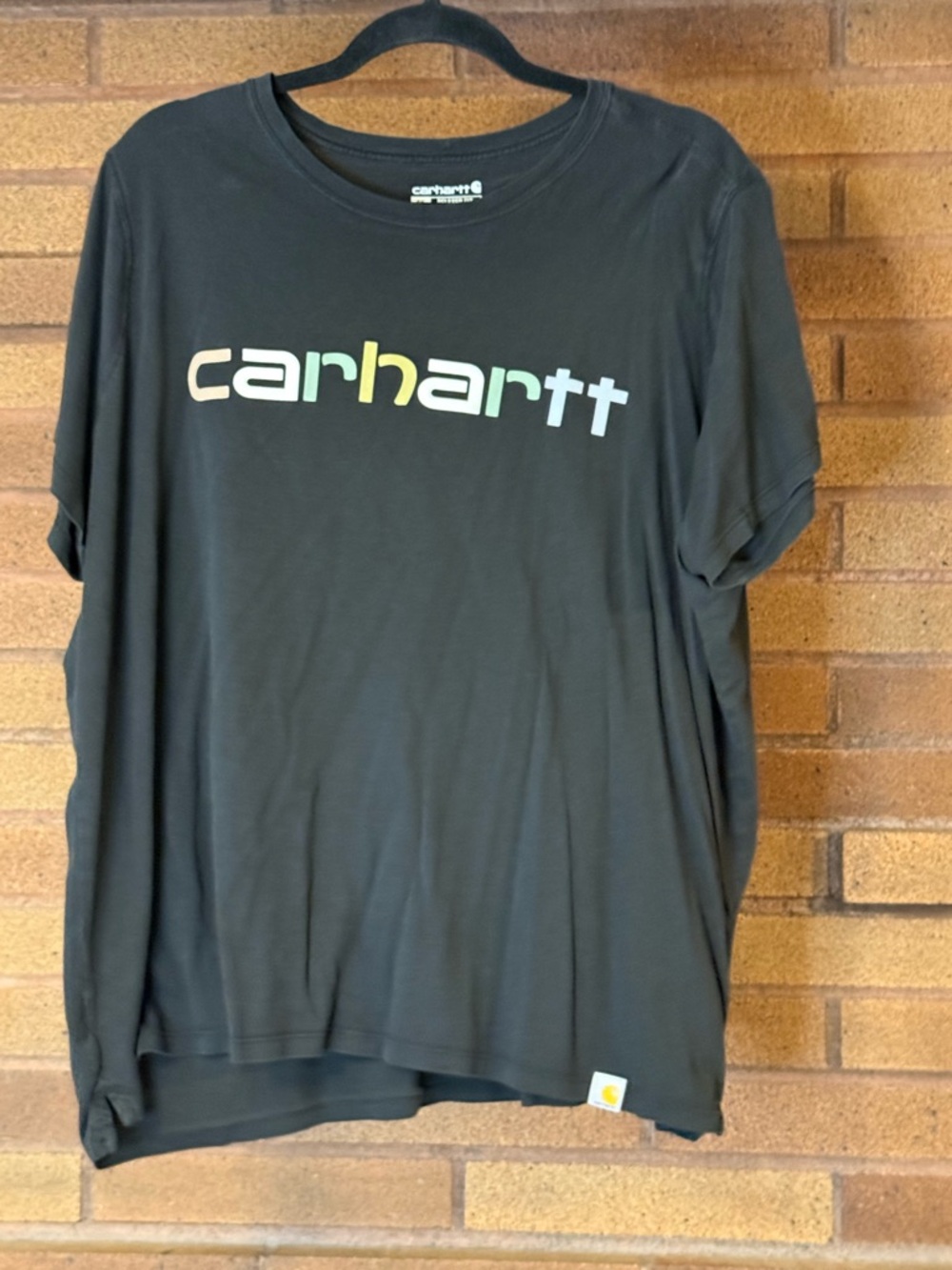 Carhartt Black Relaxed Fit Crewneck Tee with White Logo